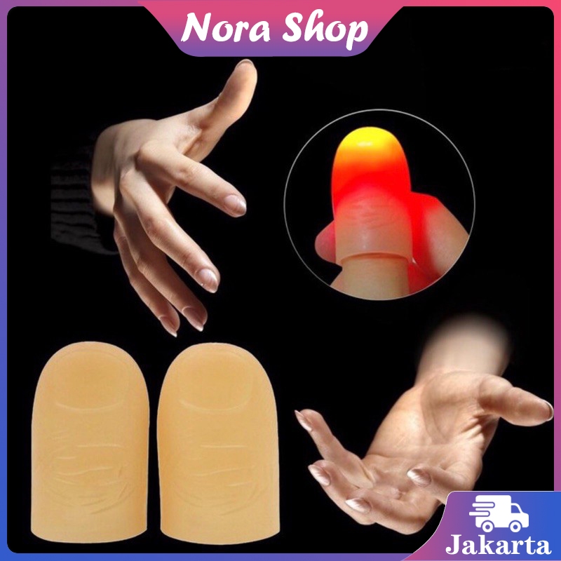 2pcs Sulap Jempol Alat Sulap Jempol Menyala Untuk Sulap Panggung Stage Alat Sulap Jempol Thumbtip La