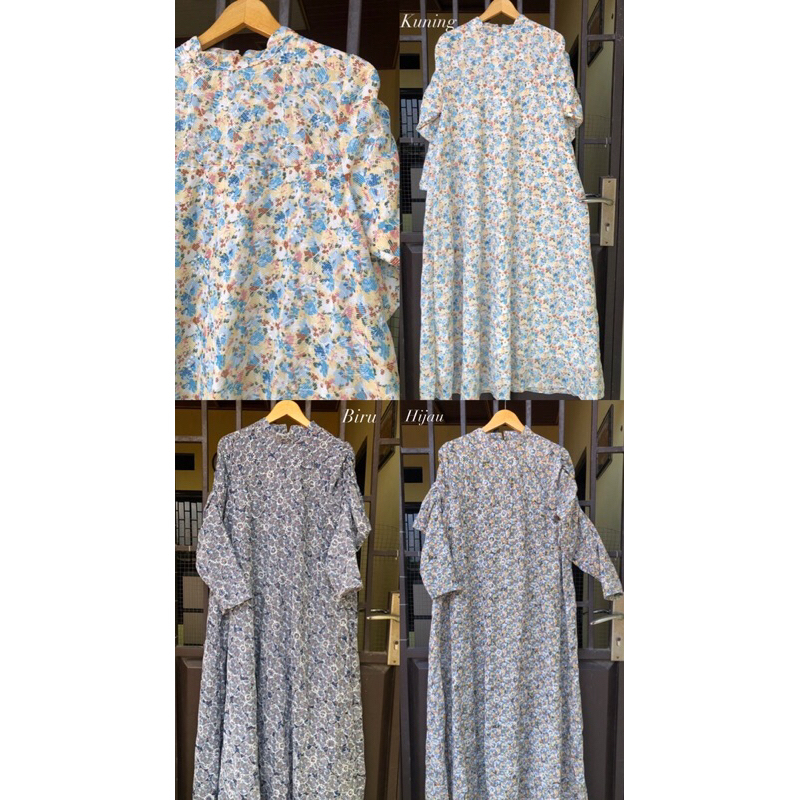 Menmo.id ~ Jihan Dress ~ Gamis Bunga Bordir