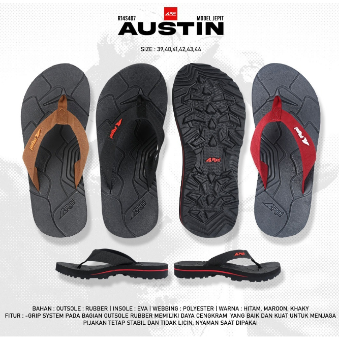 Rei Sandal Jepit Pria Austin Arei Outdoorgear Sandal Gunung