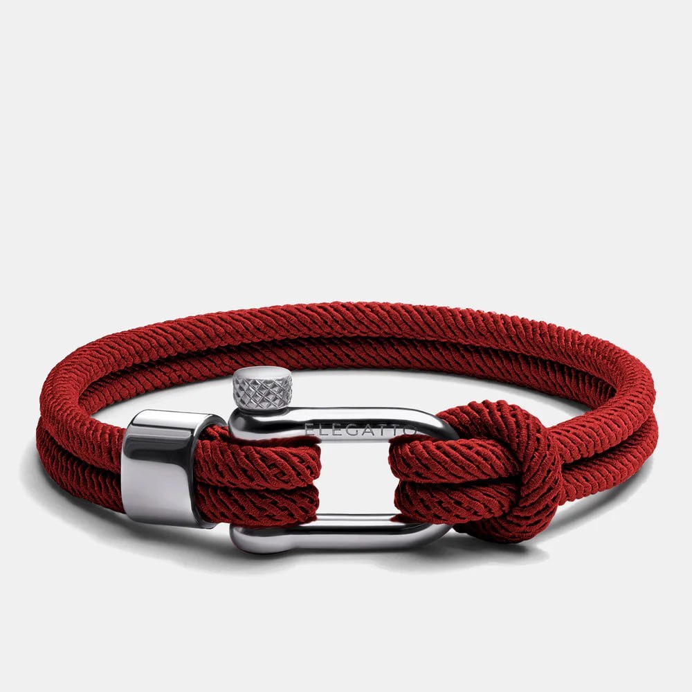 GELANG ELEGATTO ALCHOR PLATINUM RED MAROON