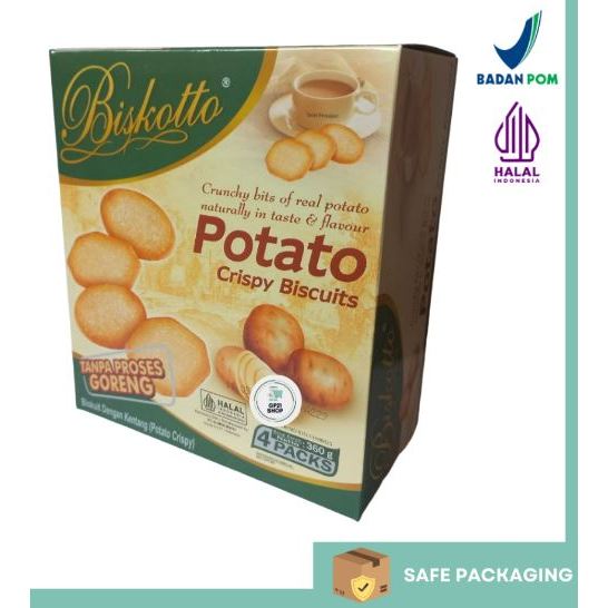 

Biskotto Potato Crispy Biscuits 360gr Box - Biskitop Biskuit Kentang Gurih Renyah Snack Cemilan Murah Enak