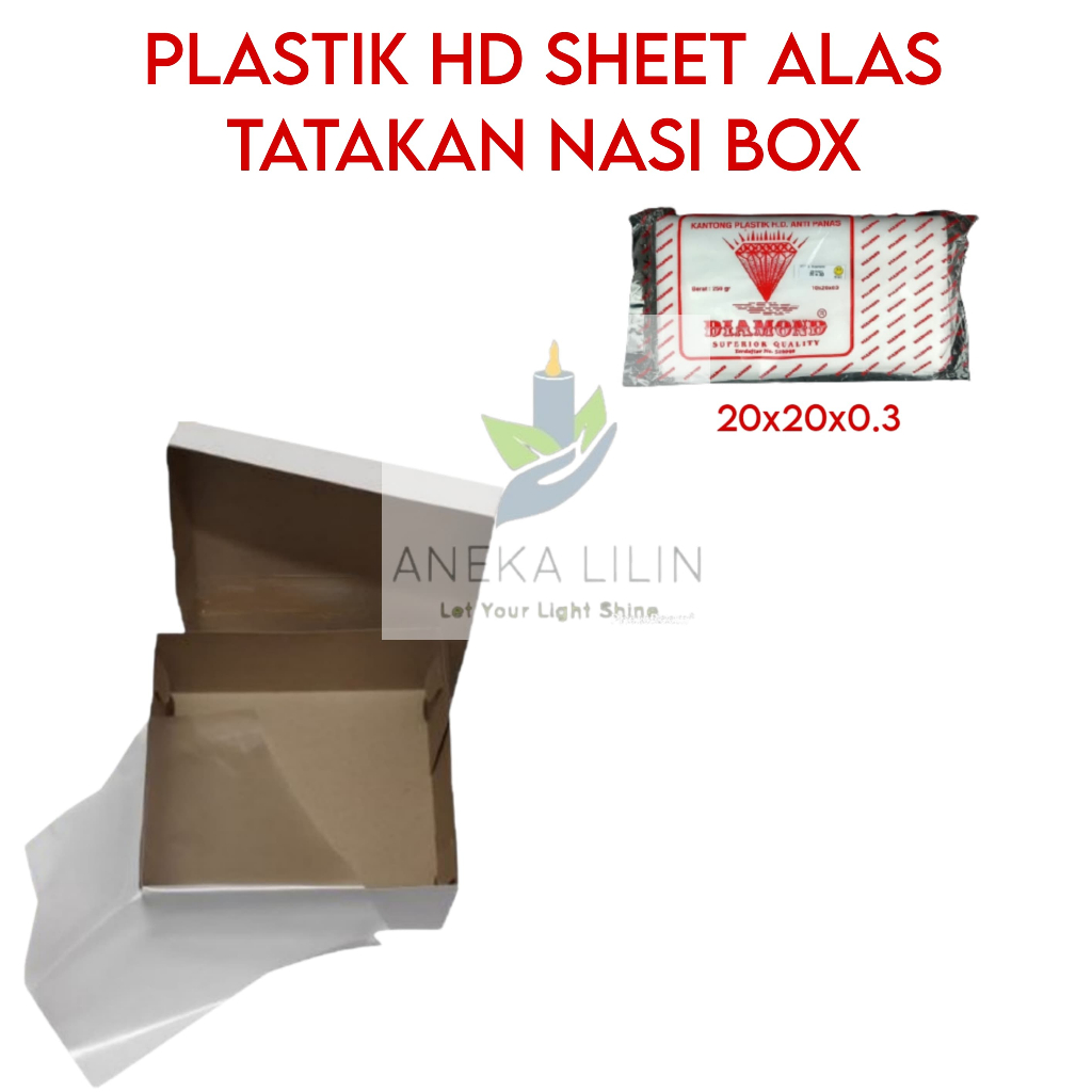 Plastik HD Sheet Alas Tatakan Nasi Box Kotak 20x20x0.3 Diamond