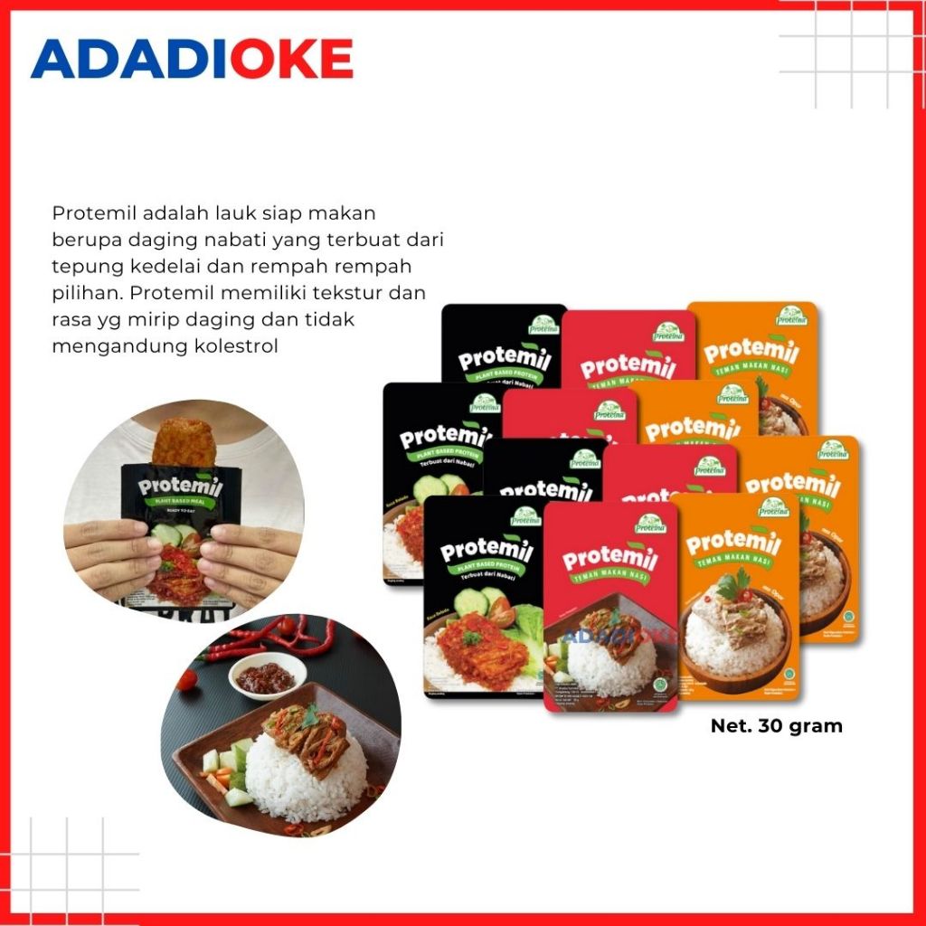 

Paket Protemil Daging Instant 30 Gram Isi 4 Pcs Rasa Balado/Gulai/Opor