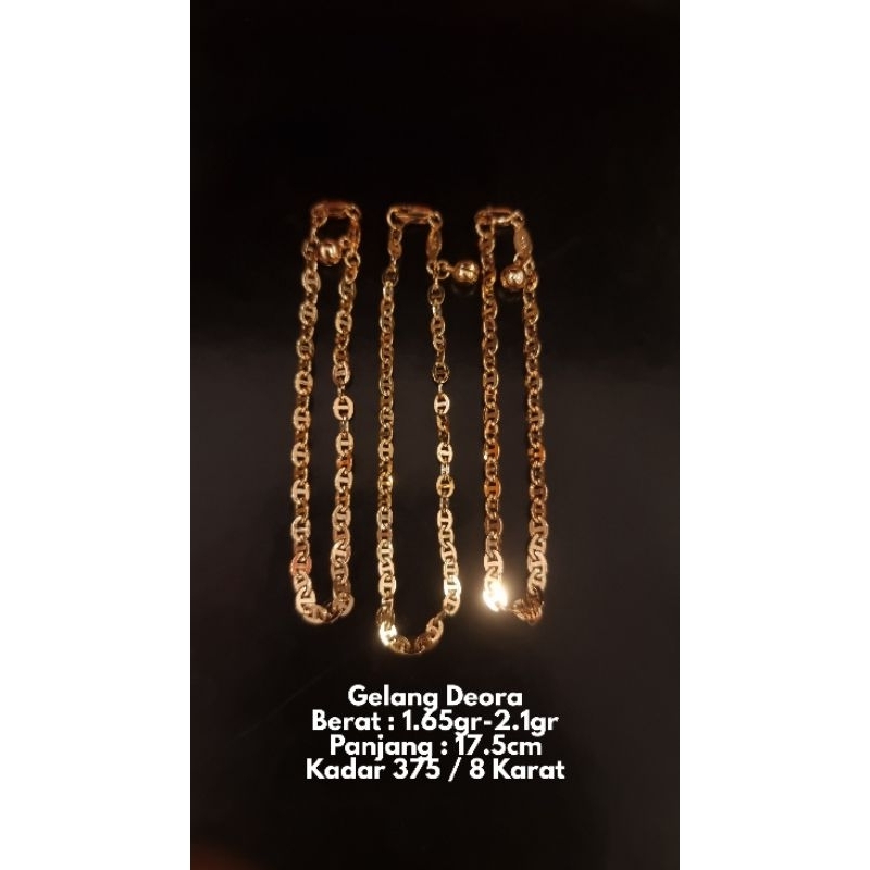 Gelang Emas Model Deora Kadar 375