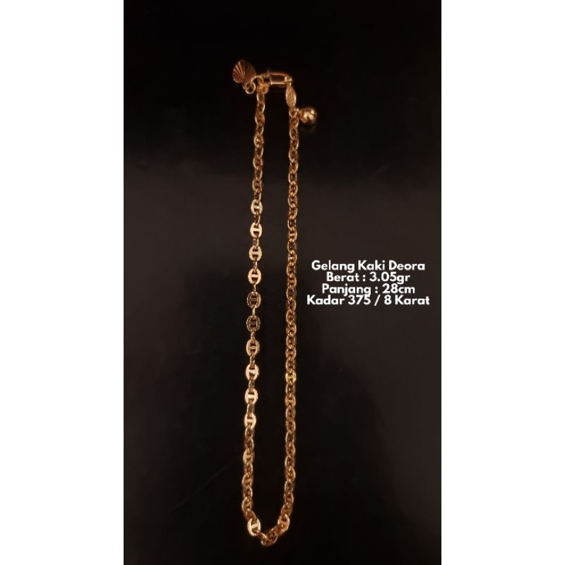 Gelang Kaki Emas Model Deora Kadar 375