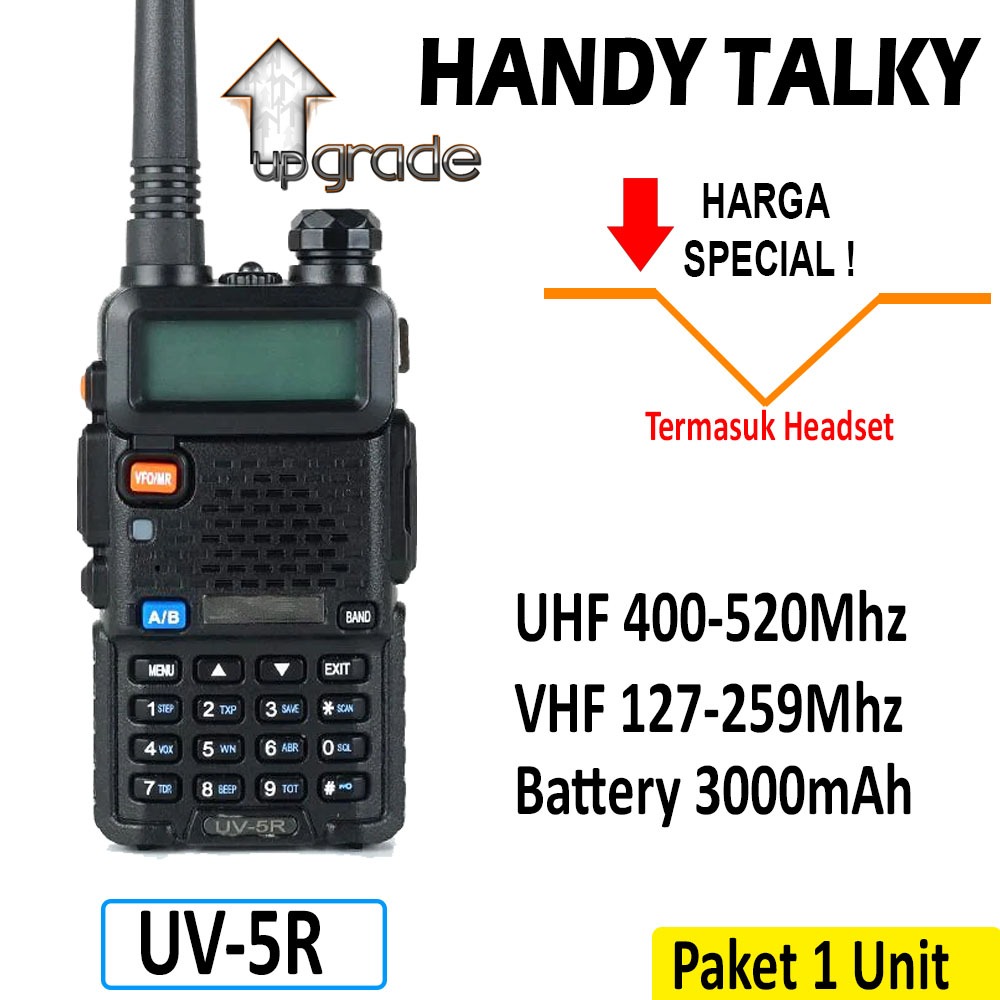 HT UV5R BFUV5R Walkie Talkie Handy Talky 128CH Dual Band UHF VHF Alat Komunikasi Alat Telekomunikasi