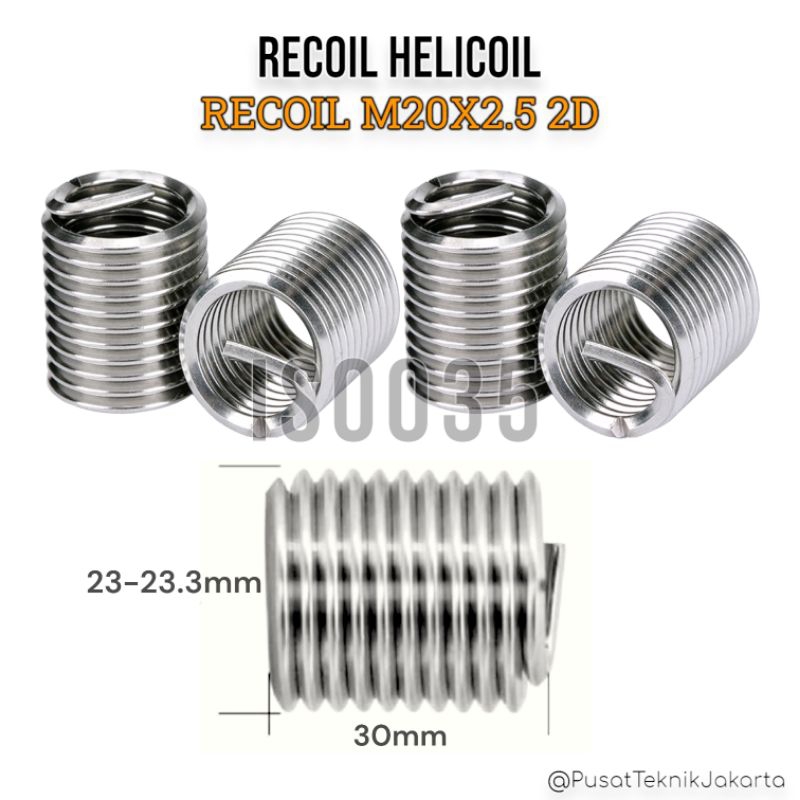 1pcs recoil m20x2.5 2D helicoil recoil thread repair