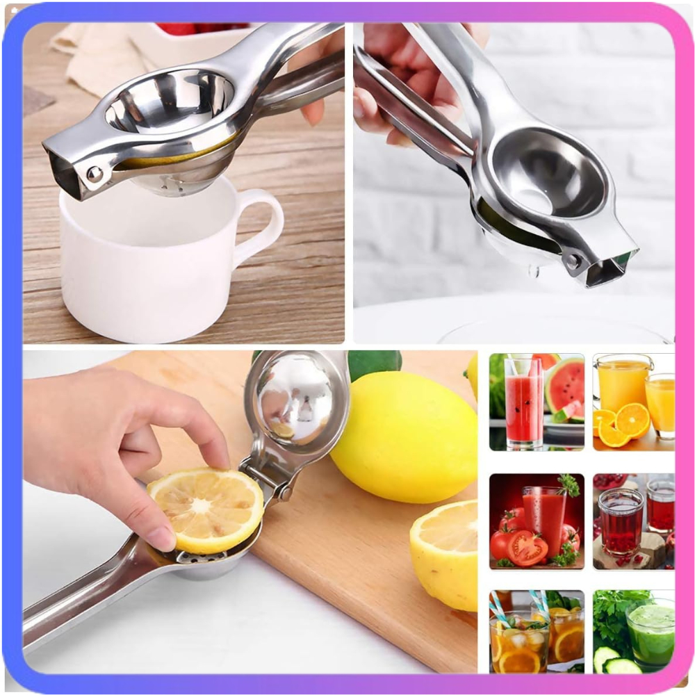 Alat Peras Jeruk Lemon Squeezer Pressed Clip Stainless Steel Portable Lemon Orange Manual Fruit Juic