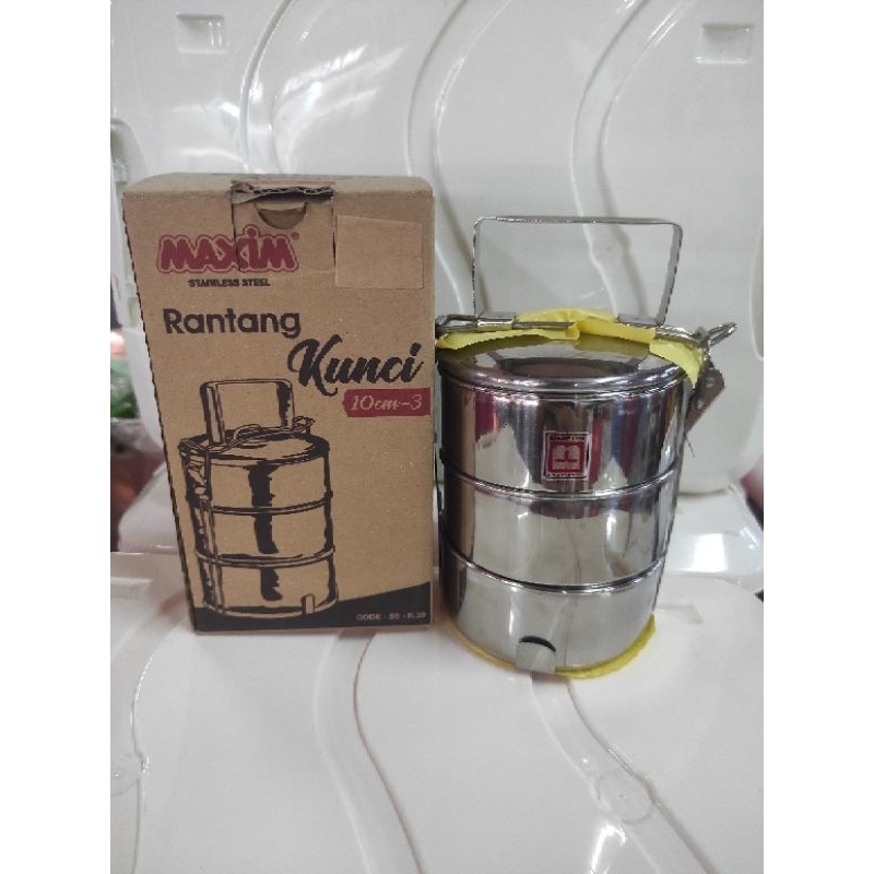 RANTANG SUSUN 3 STAINLESS/ RANTANG MINI MAXIM / RANTANG BEKAL / ANTI TUMPAH