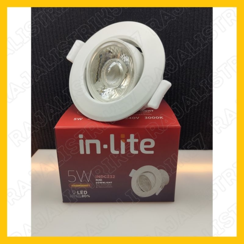 Inlite Lampu Downlight Led IND232 5W watt Warm white Kuning Inlite