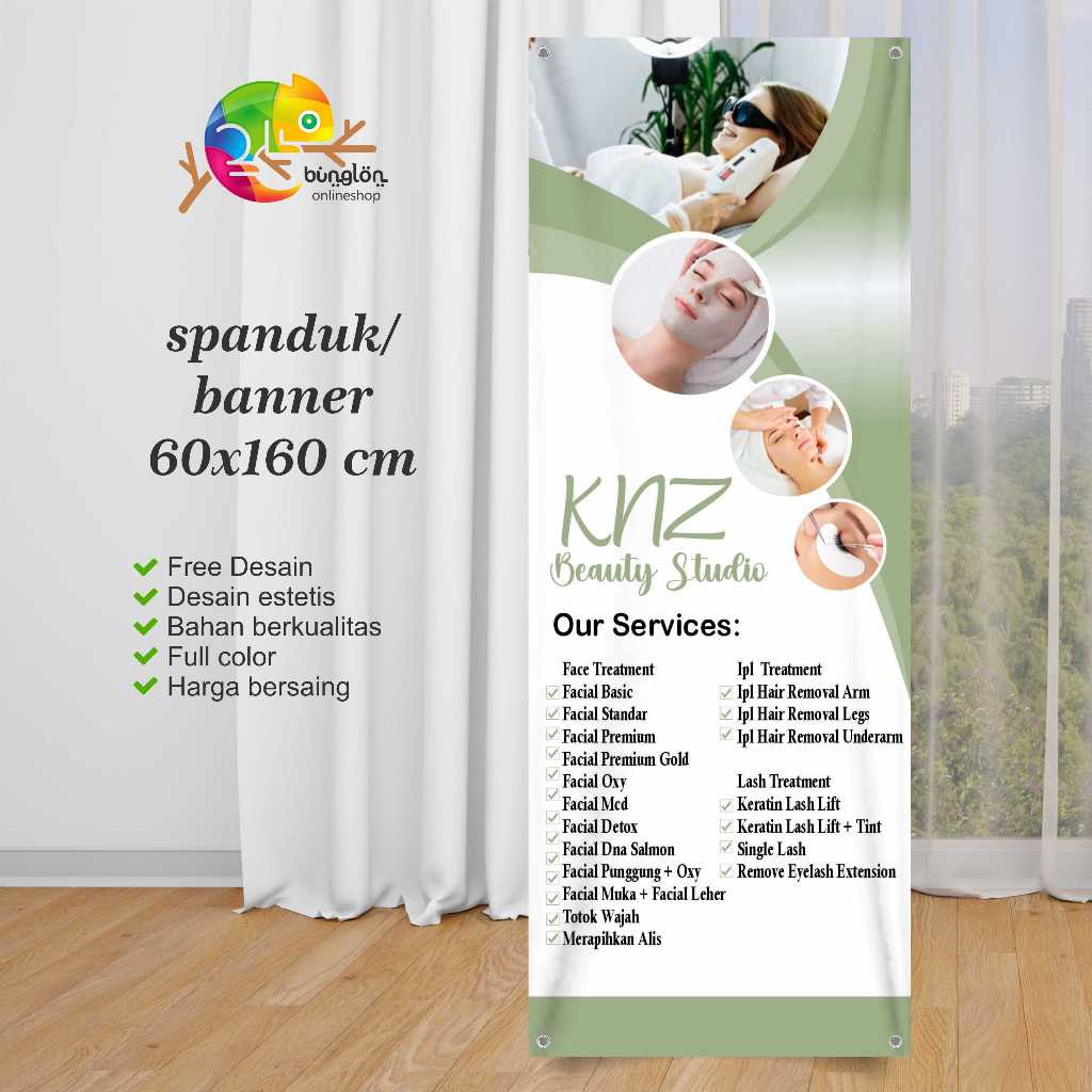 Spanduk 60x160 Studio Salon Custom Desain