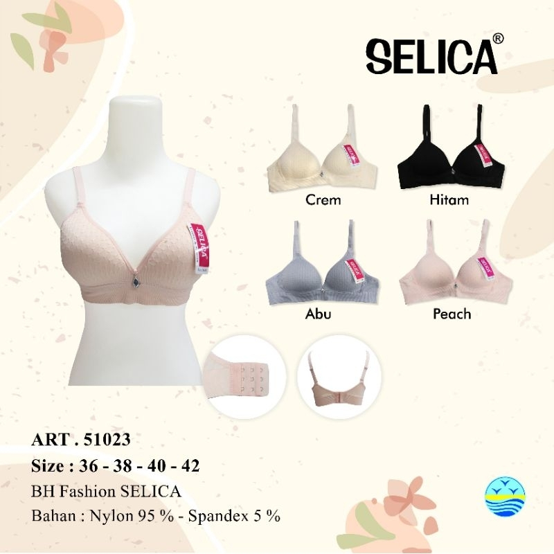 Bra Selica Fashion Tanpa Kawat Cup Besar BH 51023