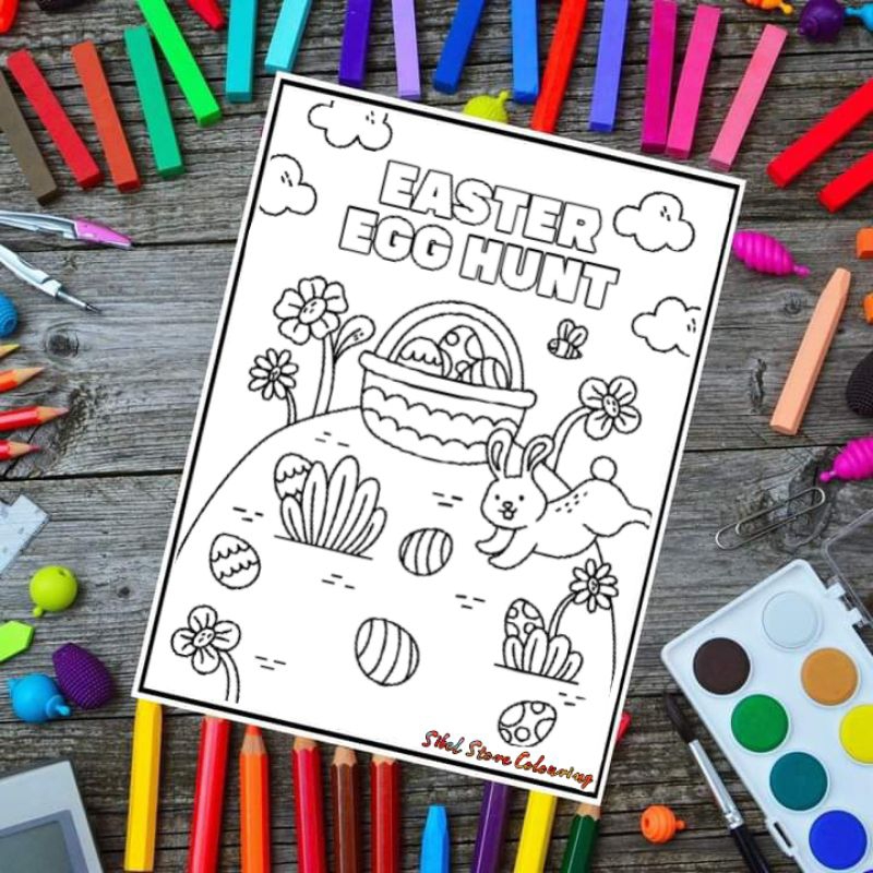 

Kertas Gambar Mewarnai Anak Tema Easter / Paskah V1