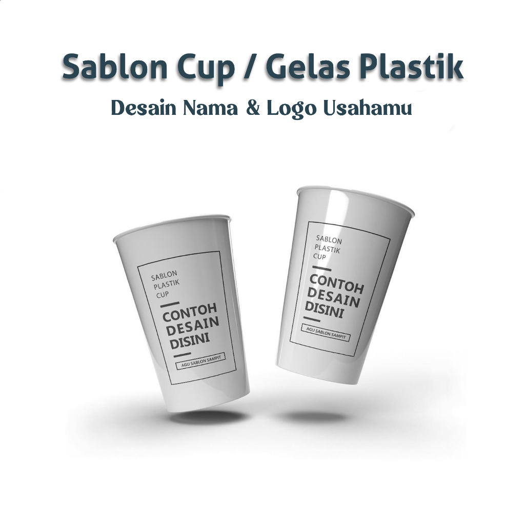 Cup Sablon Custom Gelas Plastik Sablon Request - Sablon Cup Starindo Gelas 18oz 22oz