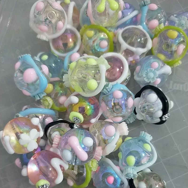 Painted Beads Bunga 3D | Manik Lukis 3D