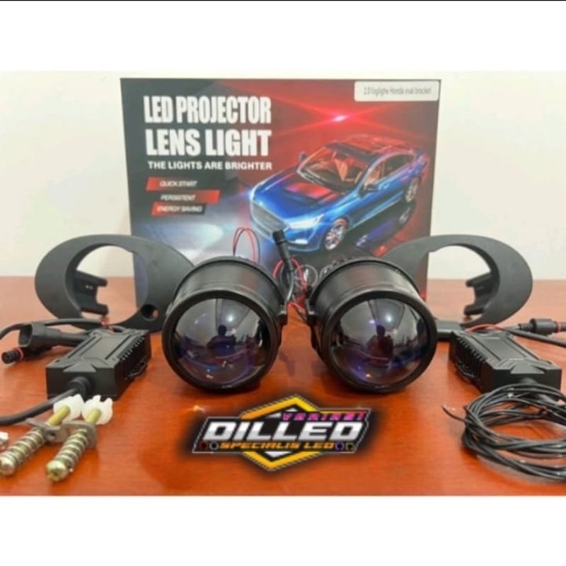 FOGLAMP LAMPU BILED PROJECTOR FOGLAMP 2 INCH BRACKET HONDA TOYOTA EMPEROR BLUE LENS
