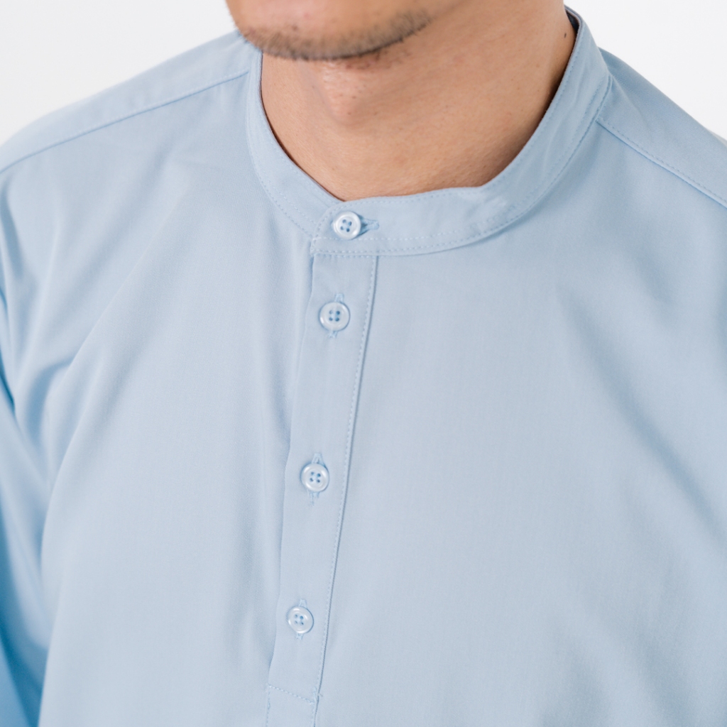 Screamous Kemeja Longsleeve Shirt FORDEN LIGHT BLUE Kerah Shanghai