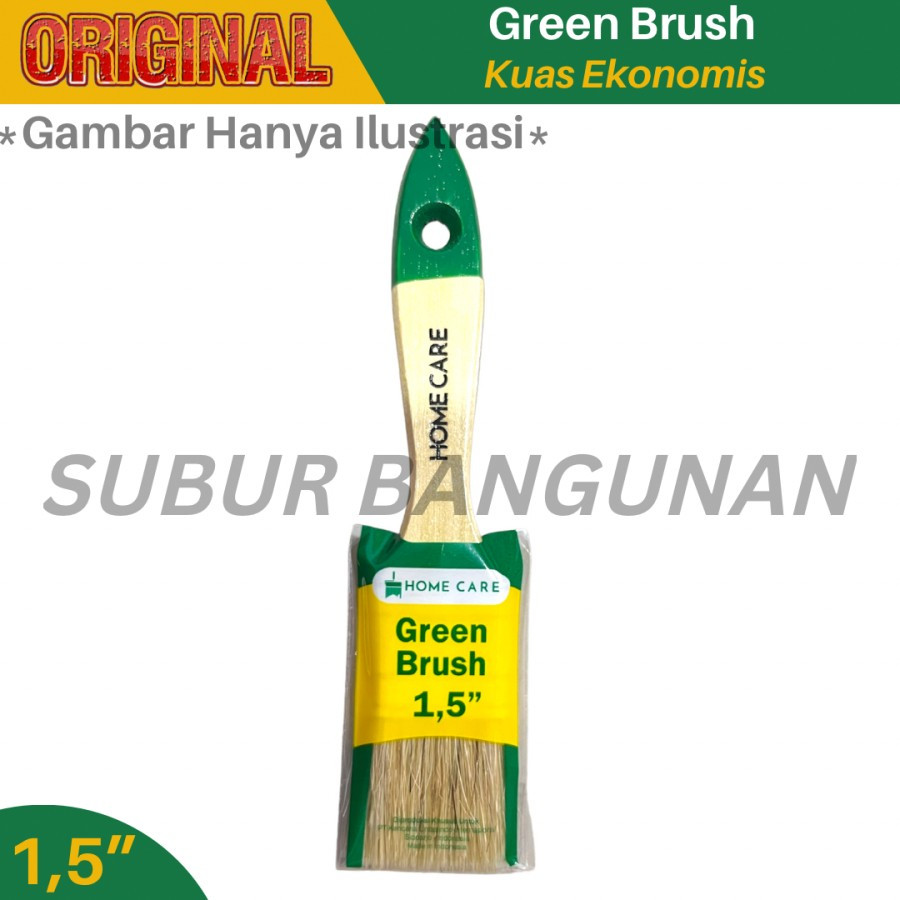 

Kuas Homecare Green Brush 1,5" / Kuas Bulu Putih Ekonomis Murah