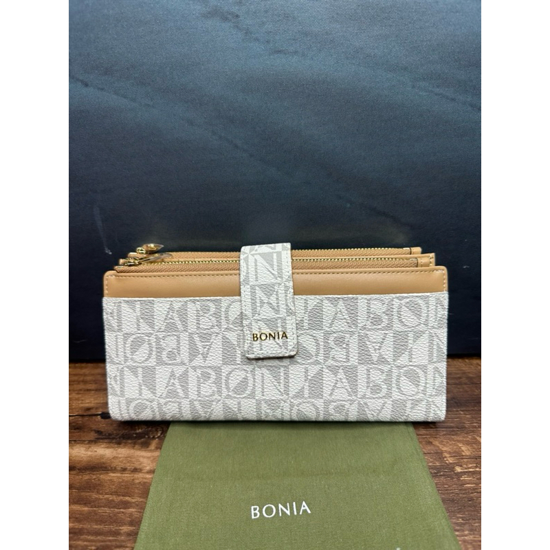 Dompet bonia panjang monogram brown