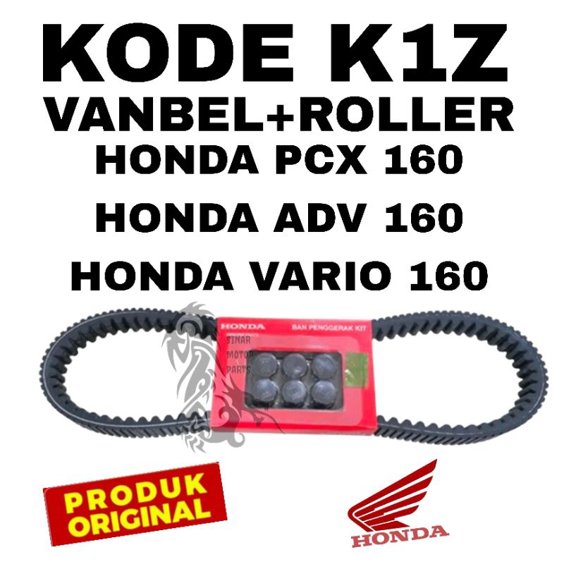 Original Vanbelt Vanbel SET Assy+Rollet K1Z-BAO, Pcx 160, Adv 160, Vario 160, Honda Asli
