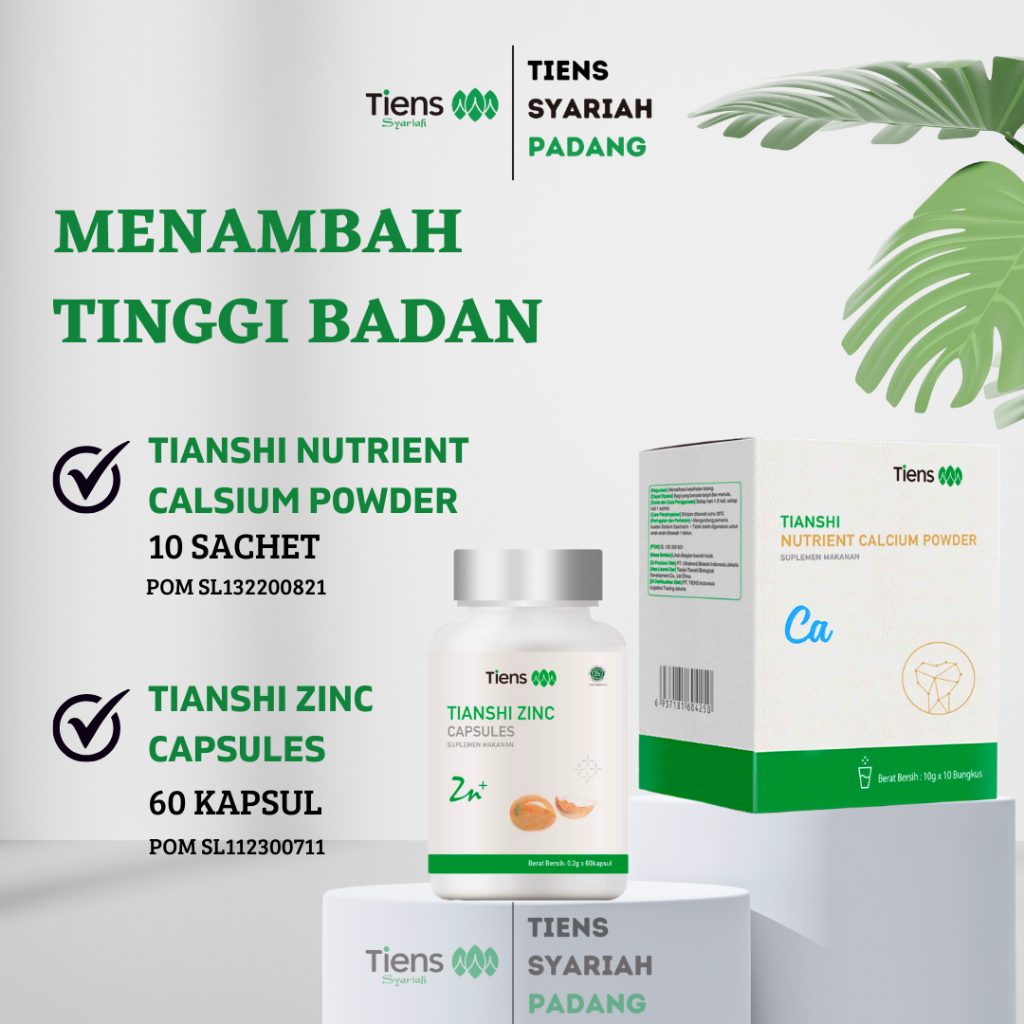 Tiens Peninggi Badan Tianshi Nutrient Calisum Powder & Tianshi Zinc Capsules