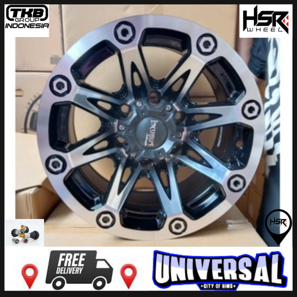 Velg Offroad Original HSR Ring 15 Tipe Bulukumba Hole 6x1397 R15 HSR Untuk Panther L200 Pregio Blaze