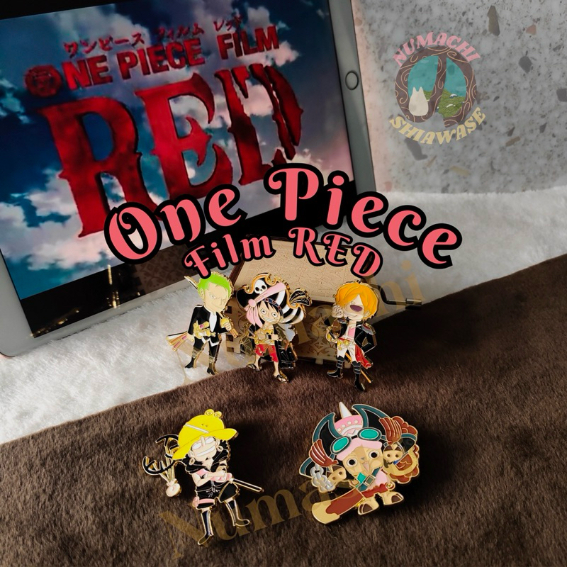 ONE PIECE RED PIN ENAMEL BADGE BROS AKSESORIS KOLEKSI MONKEY D LUFFY SANJI ZORO RORONOA USOPP TONY T