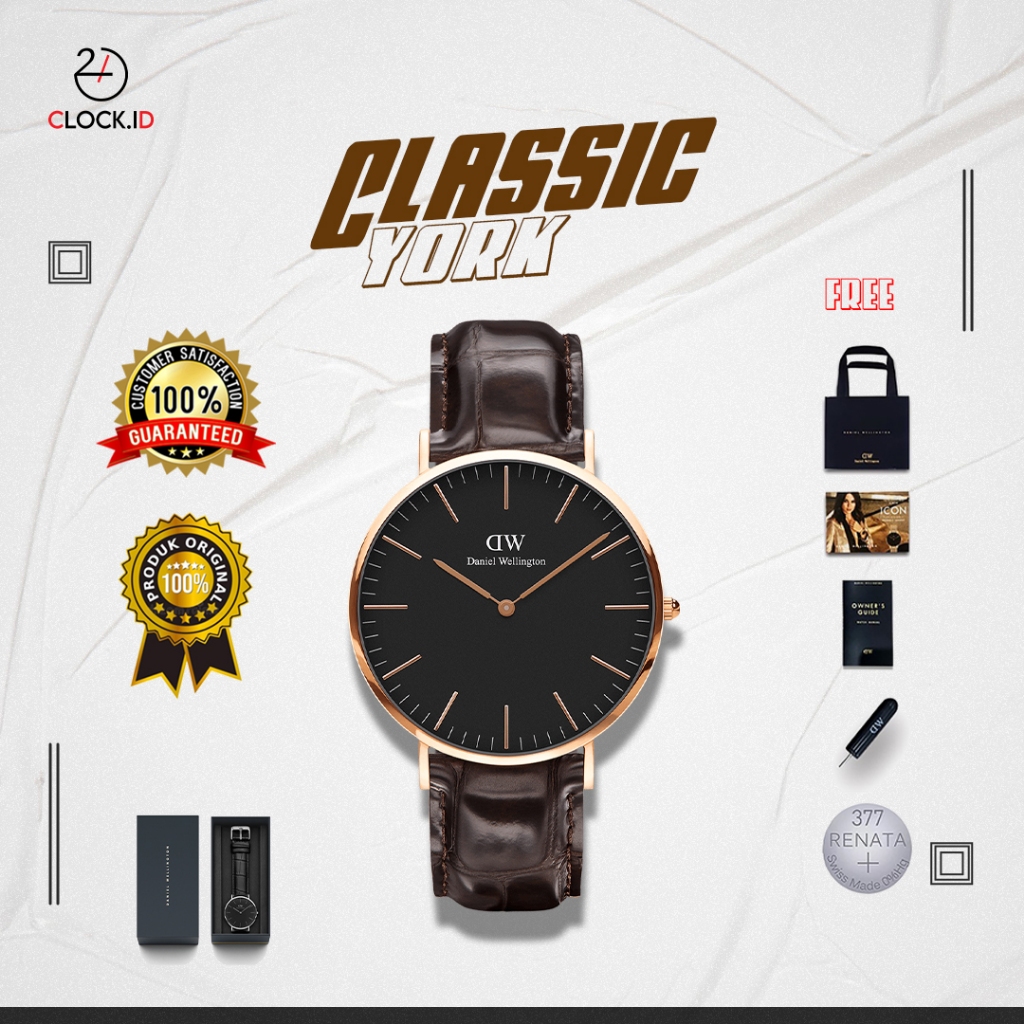 (ORIGINAL 100% - Garansi 1 Thn)  Jam Tangan Daniel Wellington CLASSIC YORK