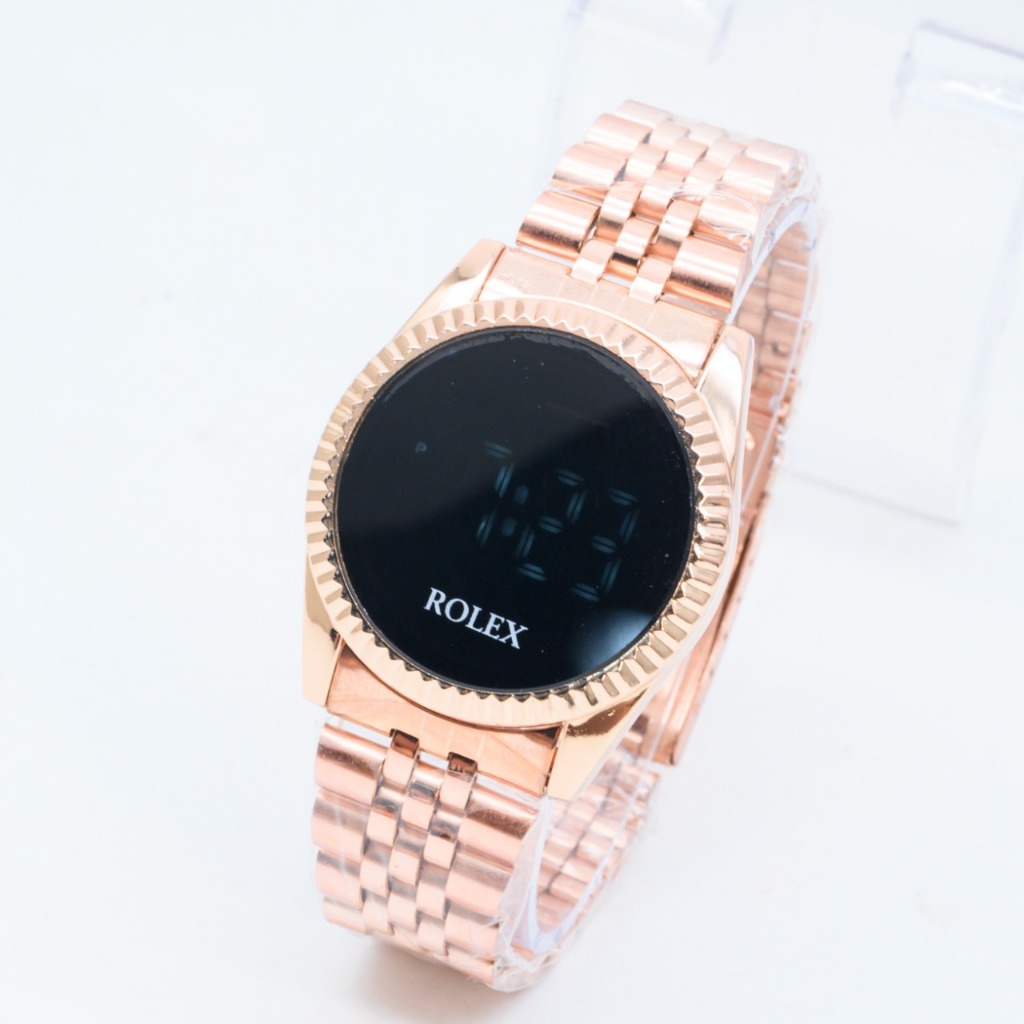 JAM TANGAN WANITA ROLEX TOUCH SCREEN RANTAI BODY BULAT TANGGAL AKTIF