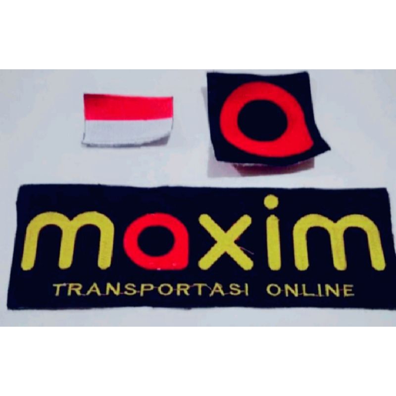 Emblem Maxim  1 set bordir komputer Logo Maxim Dasar hitam Logo keren