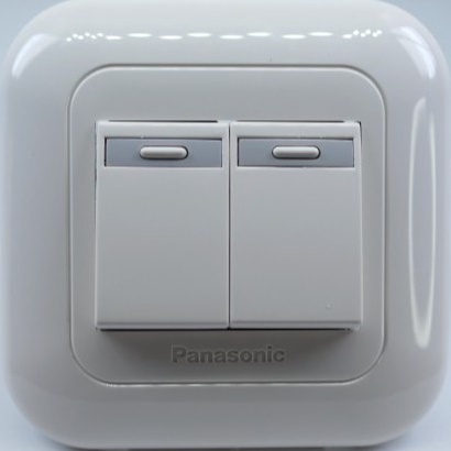 ScJ Saklar sakelar seri double 2 tombol lampu IB panasonic tanam