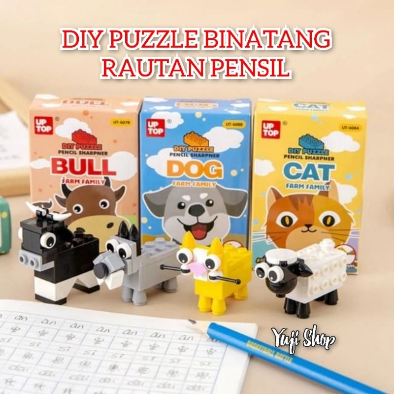 

(Yuji Shop) DIY Puzzle Binatang Rautan Pensil/ Rautan Pensil Binatang/ Puzzle Binatang/ Rutan Pensil Lucu