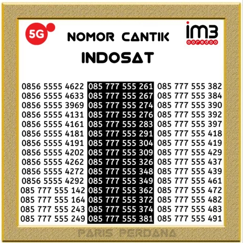Nomer Nomor Cantik Im3 Double Triple 777555 777 555 Kwartet 5555 Rapi Murah 1100