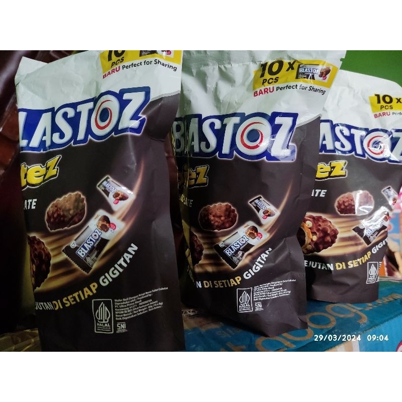 

Blastoz Bitez Chocolate 80g isi 10pcs (pouch)