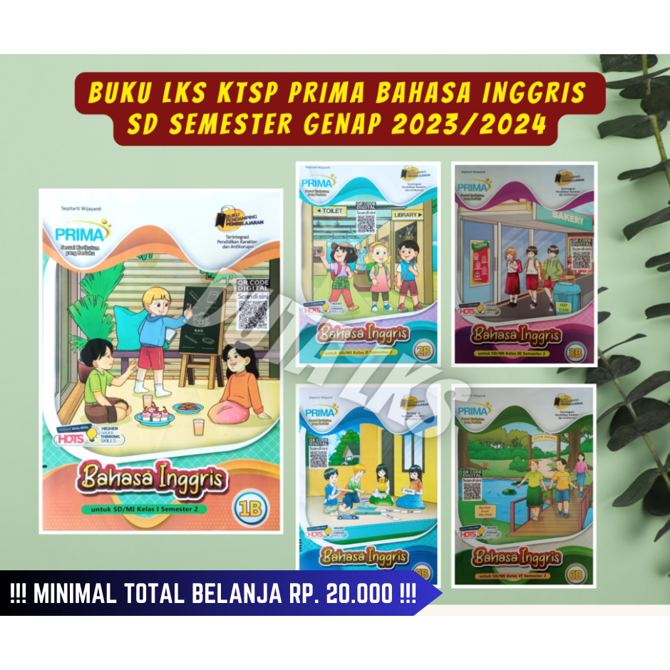 Buku LKS Bahasa Inggris PRIMA SD Kelas 1 2 3 4 5 6 - K13 Semester Genap 2023/2024