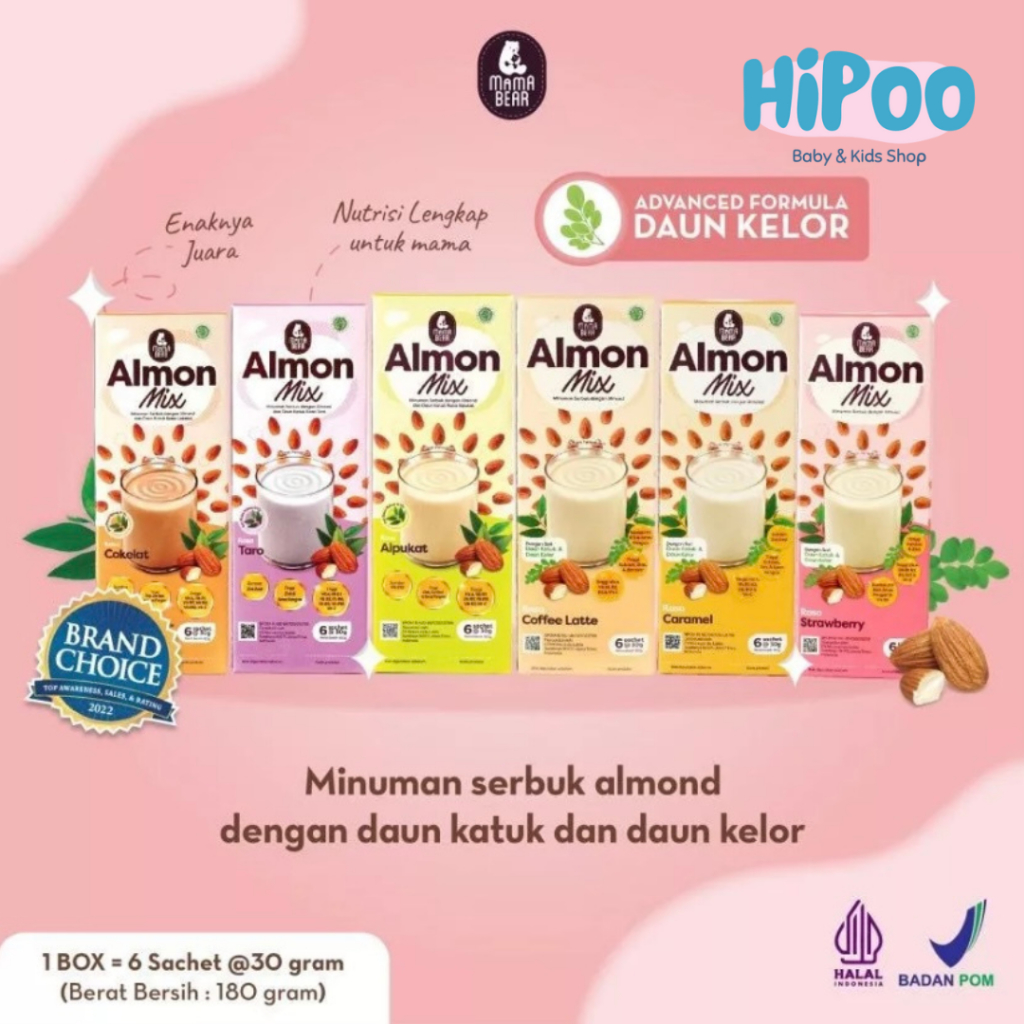 Mama Bear AlmonMix Susu Pelancar Asi Mama Bear Almond Milk Less Sugar Asi Booster