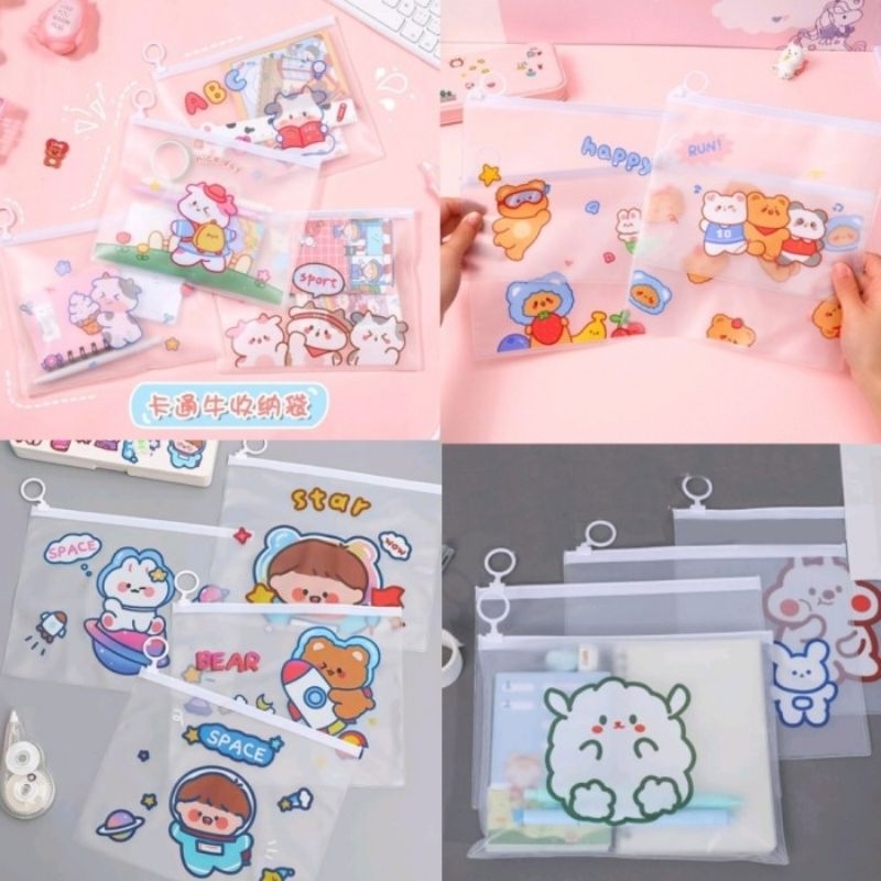 

Tempat Pensil Dompet Ziplock / Tas Zipper / Tempat Pencil Transparant Zip Lock / Pouch Kosmetik