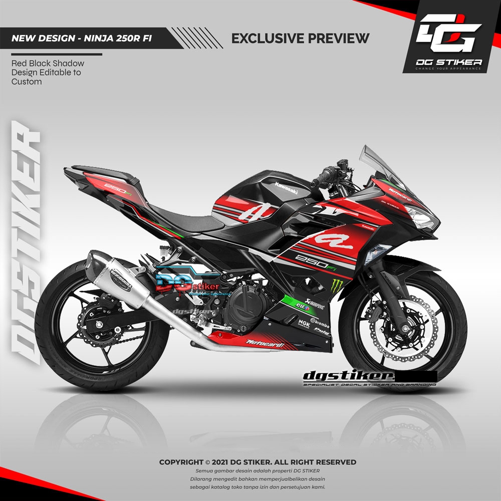 Decal ninja 250 fi full body, striping ninja 250 fi, stiker ninja 250 fi