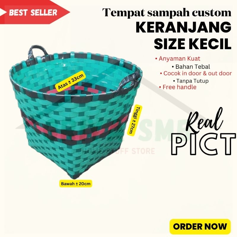 Tempat Sampah Besar / Tong Sampah Plastik Keranjang Anyaman Besar Awet Murah