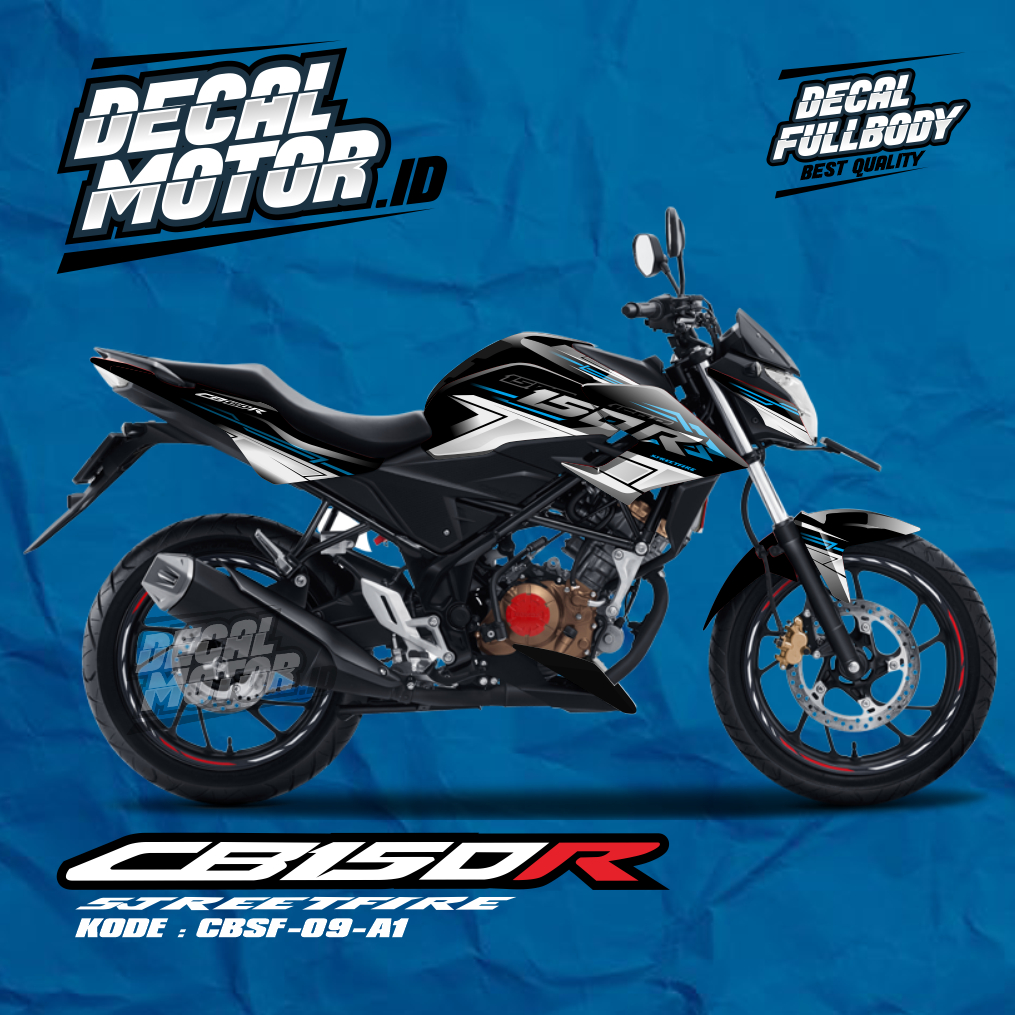 Decal FULL BODY Sticker CB 150R / CB150R / NEW CB 150R V.2 Motif BMW White Black Simple / Kode CBSF