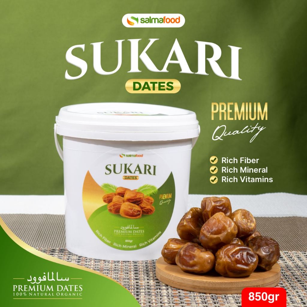 

Kurma Sukari Ember Premium Grade A Kurma Sukkari al Qassim 850gr