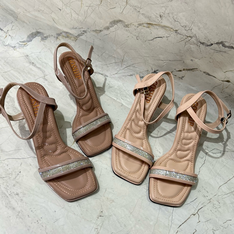 SANDAL HEELS HAK KACA GOSHIP