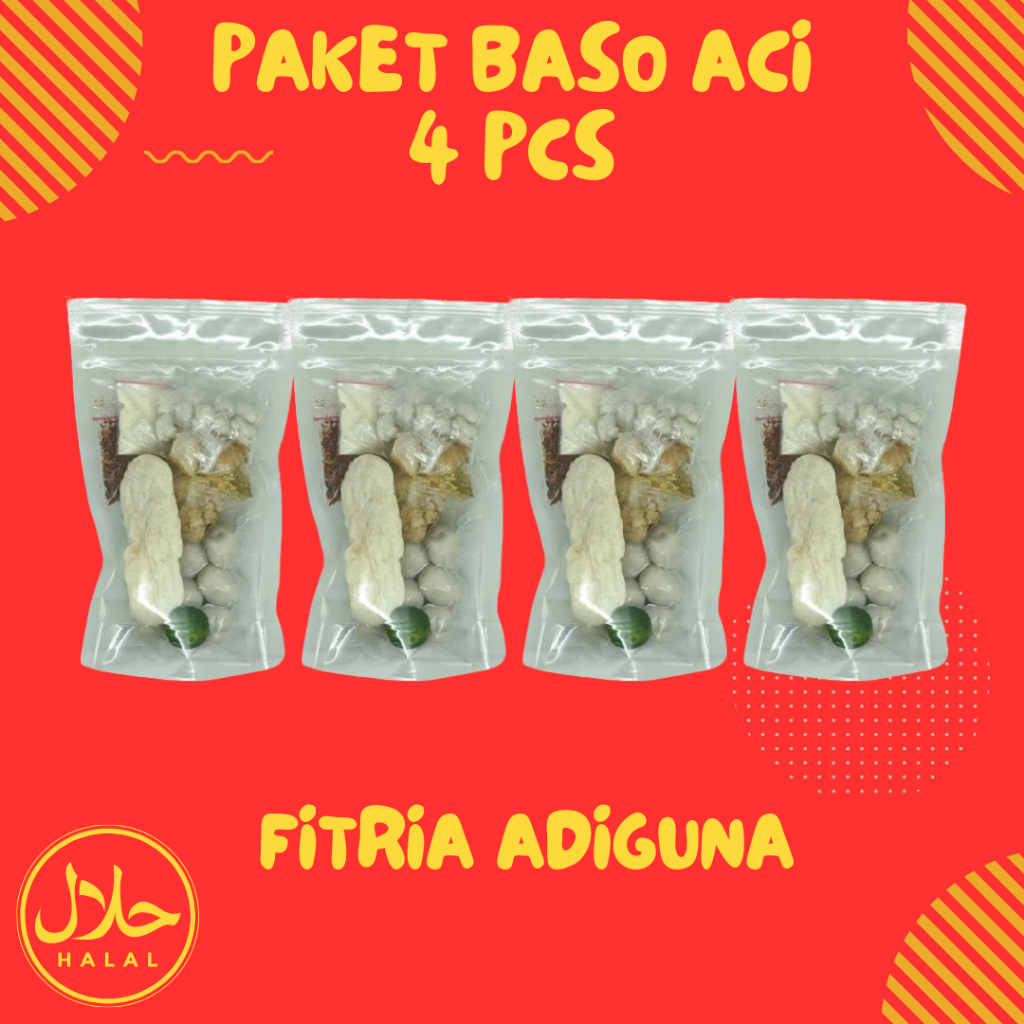 

PAKET 4 BUNGKUS BASO ACI INSTAN ASLI BANDUNG GURIH PEDAS SPESIAL KALDU AYAM BAWANG NIKMAT DAN HALAL