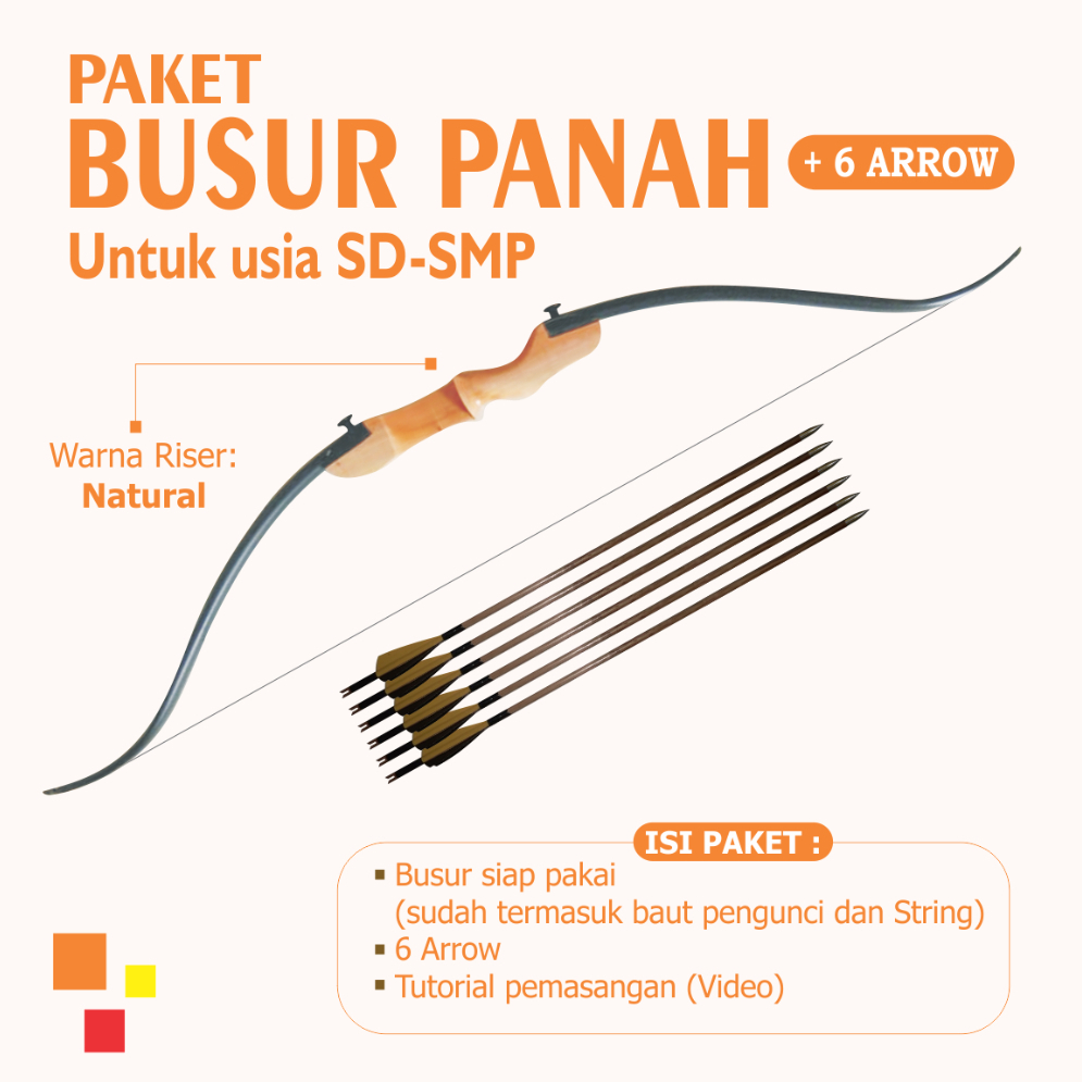 BUSUR PANAH ANAK SD-SMP + 6 ARROW