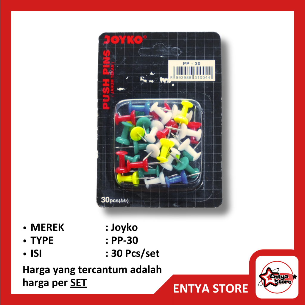 

Push Pin JOYKO Warna Warni 30 Pcs (1 SET)