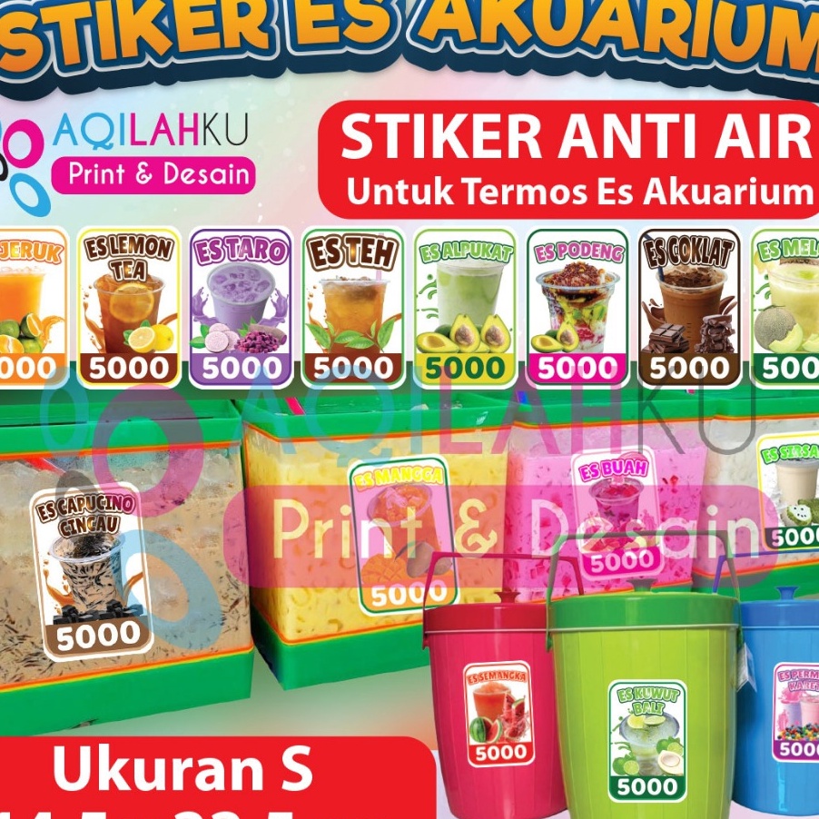 

PROMO SALE Stiker Es Aquarium Stiker Termos ES Anti Air ukuran 145 x 225 cm