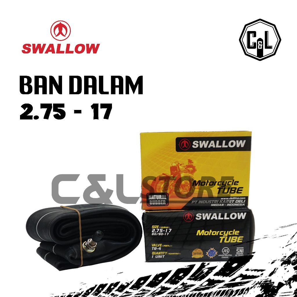 BAN DALAM MOTOR SWALLOW 275-17 RING 17 SWALLOW