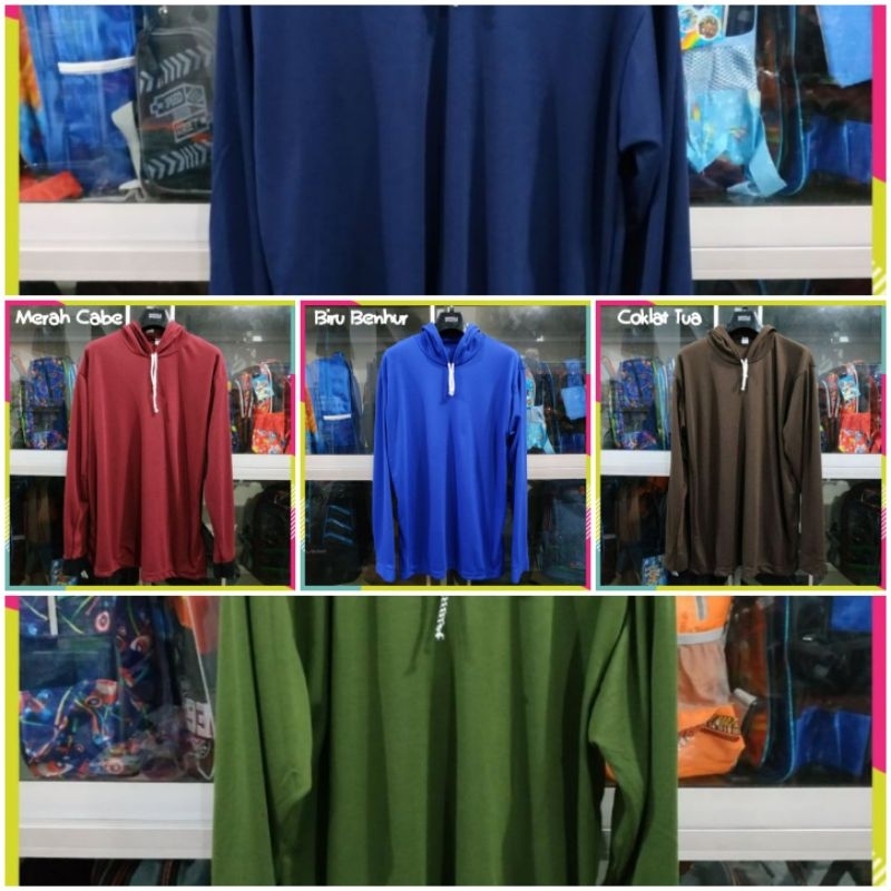 Baju Kaos Tani Hoodie Atasan Polos Pria Oversize Lengan Panjang Kupluk Hodie Pria Kaos Lengan Panjan