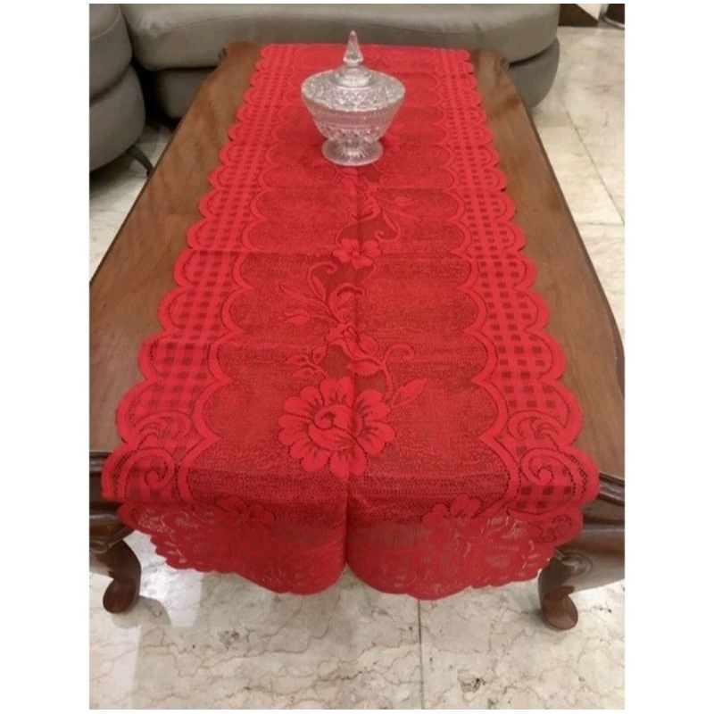 Taplak Meja Tamu Lebaran 50x100cm Cod Taplak Meja Tamu Kayu Minimalis Renda Renata Terlaris Taplak M