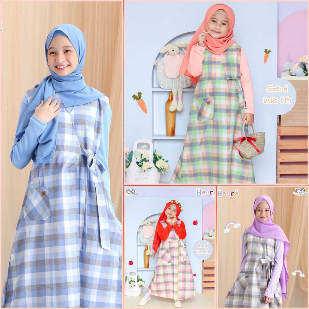 Dress Overall Haura Series By Kamil Medina Size 6-14 Tahun